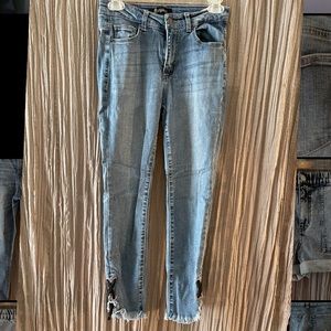Jeans with lace up on side